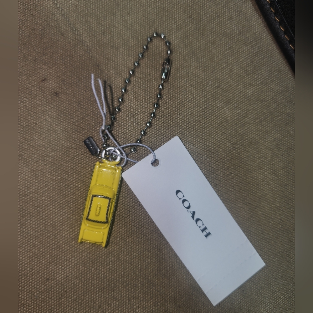 Coach New York Exclusive Taxi Cab Shoe Charm Wristlet Wallet Size Purse NWT